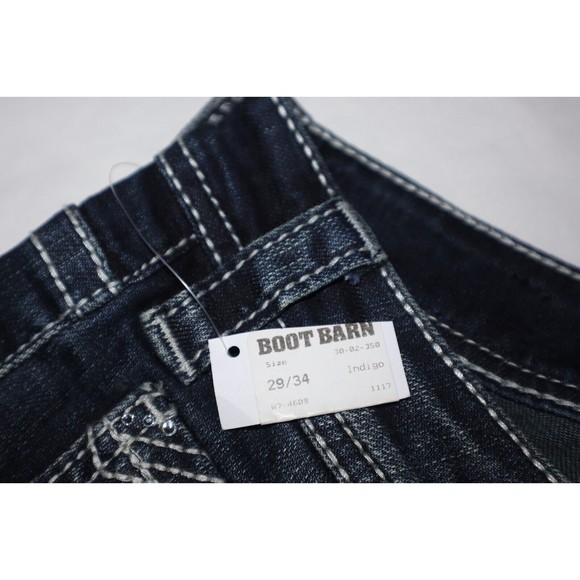 Rock & Roll Cowgirl Ladies Riding Boot Cut Jeans 29x34 Rhinestone Big Stitch - Picture 6 of 14